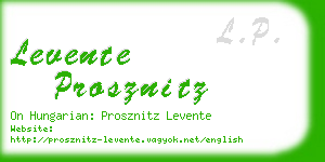 levente prosznitz business card